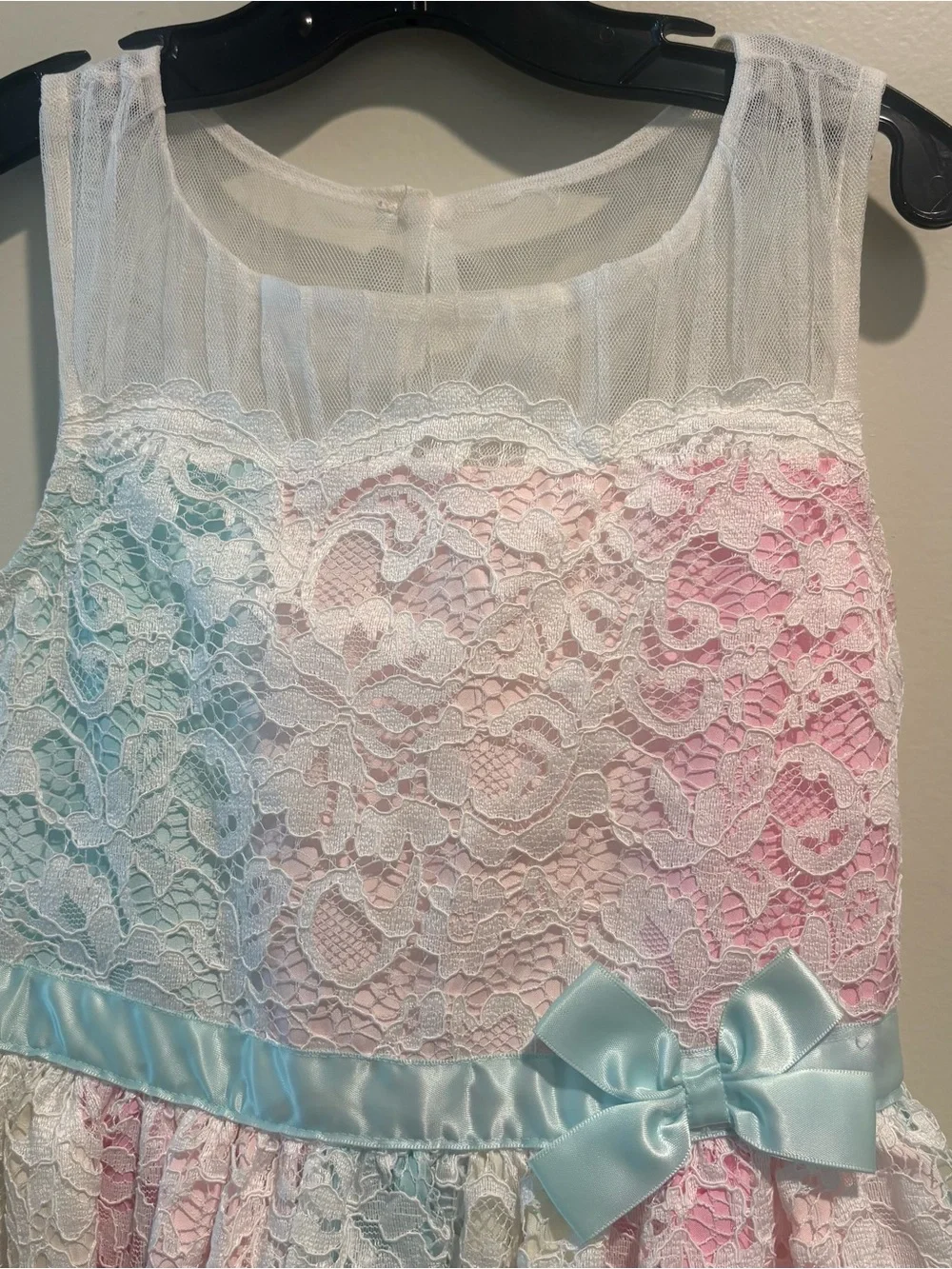 Jona Michelle Girls Lace Over Party Dress Sz 6 Pastel Ombré Fairycore Princess